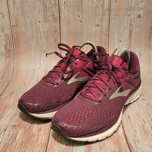 Brooks Adrenaline GTS 18 Womens Burgundy DNA Running Shoes Size 10